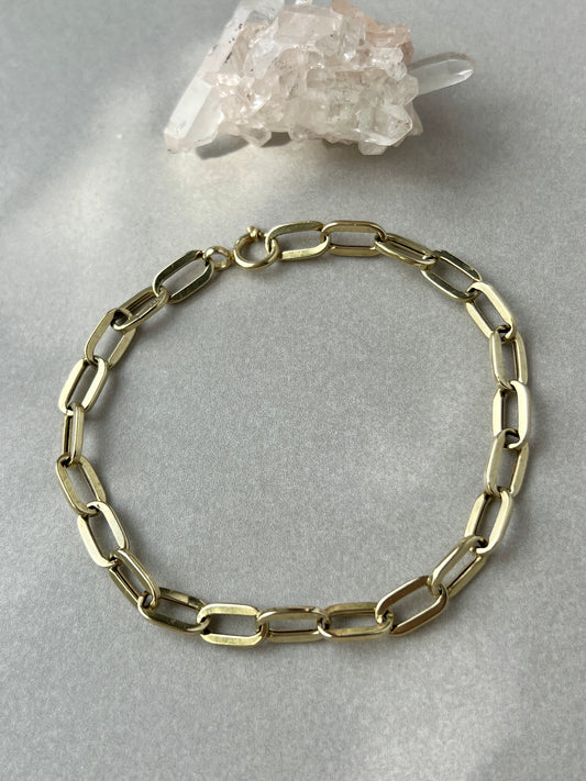 Vintage 14k Gold Paperclip Bracelet