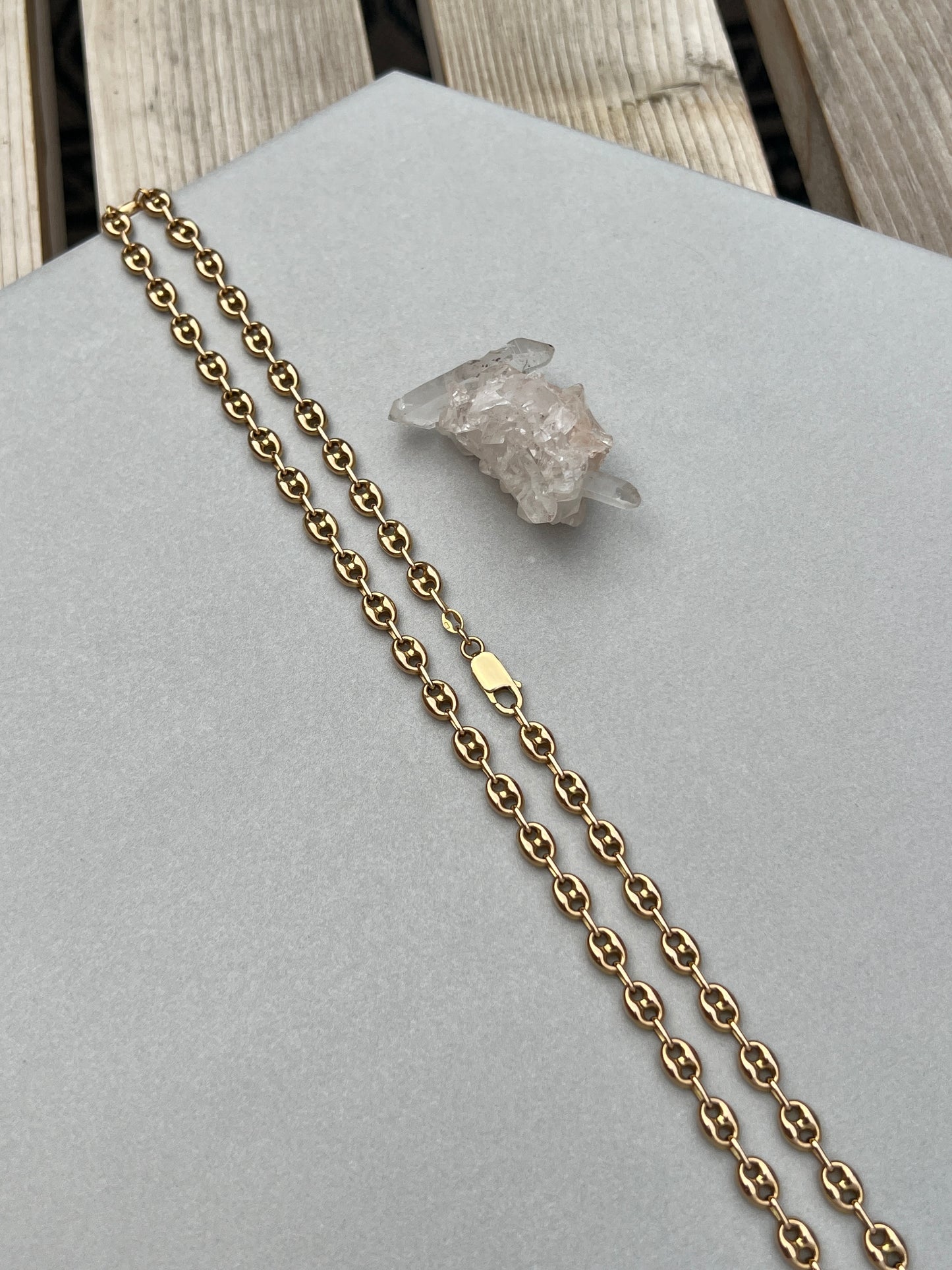 Vintage 14k Gold 24” Puffy Mariner ‘Gucci’ Link Chain