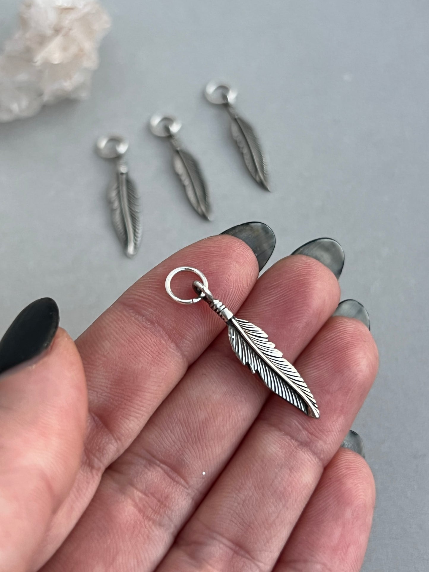 Vintage Sterling Silver Feather Charm