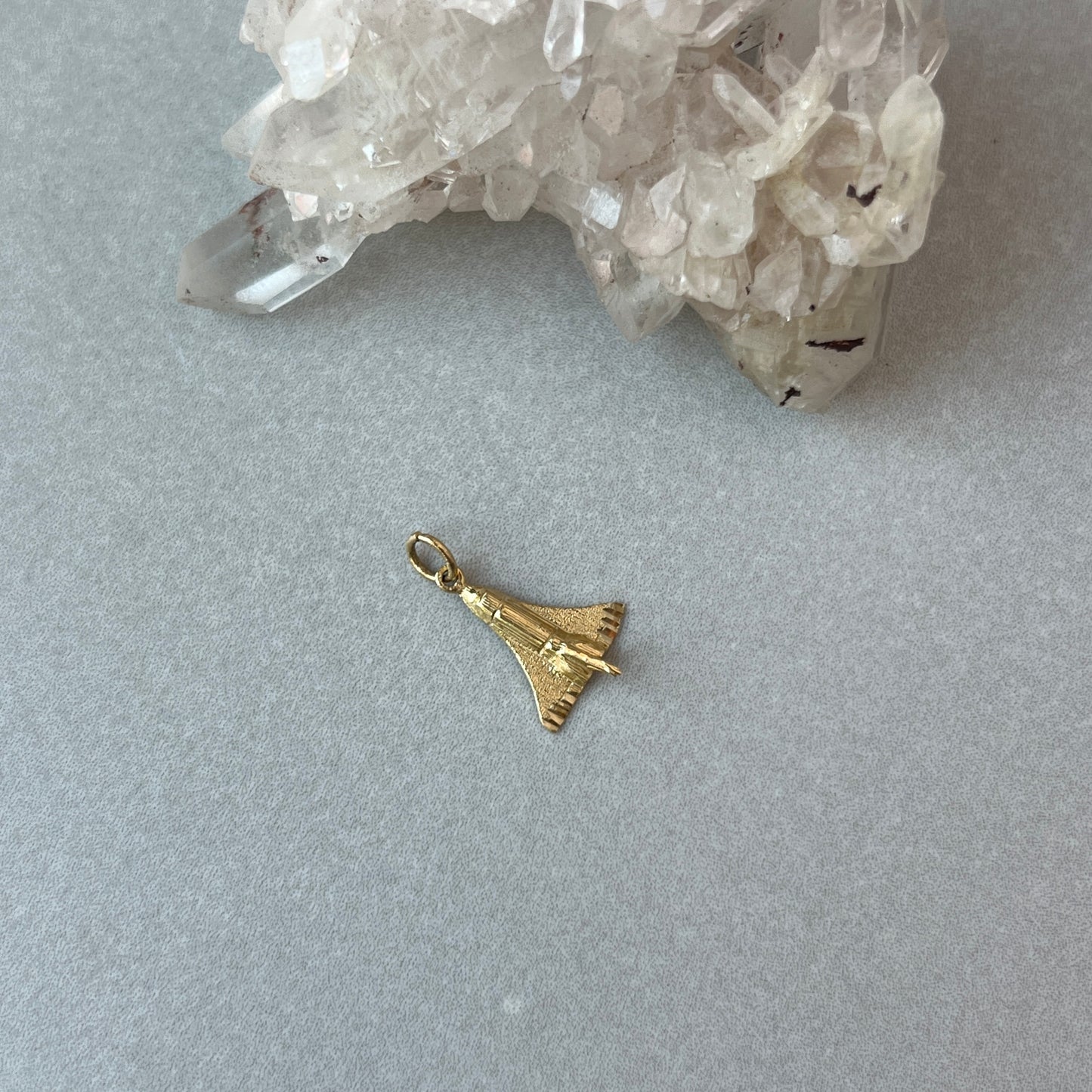 Estate 14k Gold Tiny Spaceship Charm