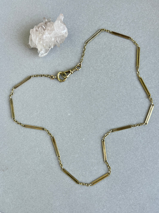 Antique 14k Gold 16.5” Watch Chain Necklace