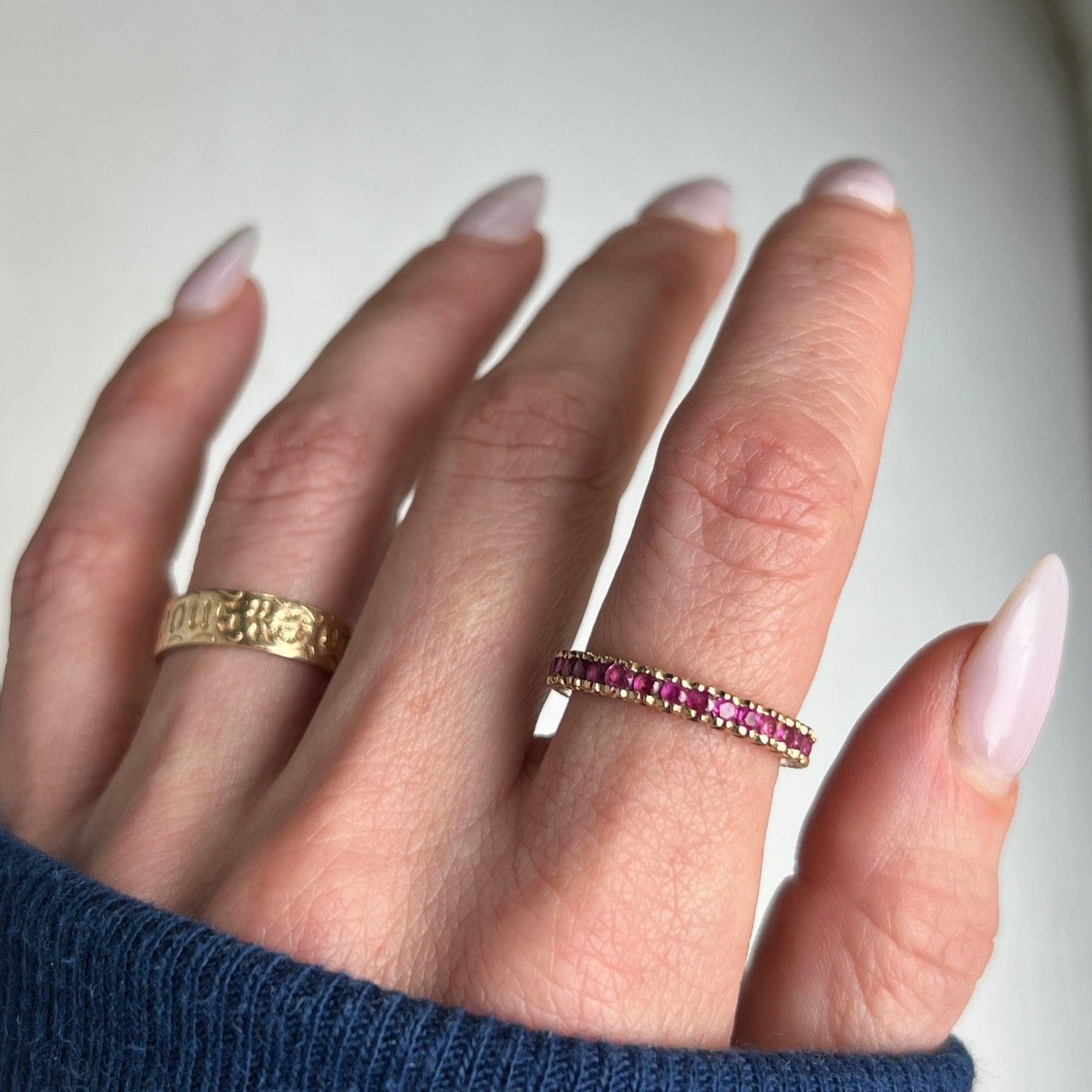 Vintage 14k Yellow Gold Ruby Eternity Band