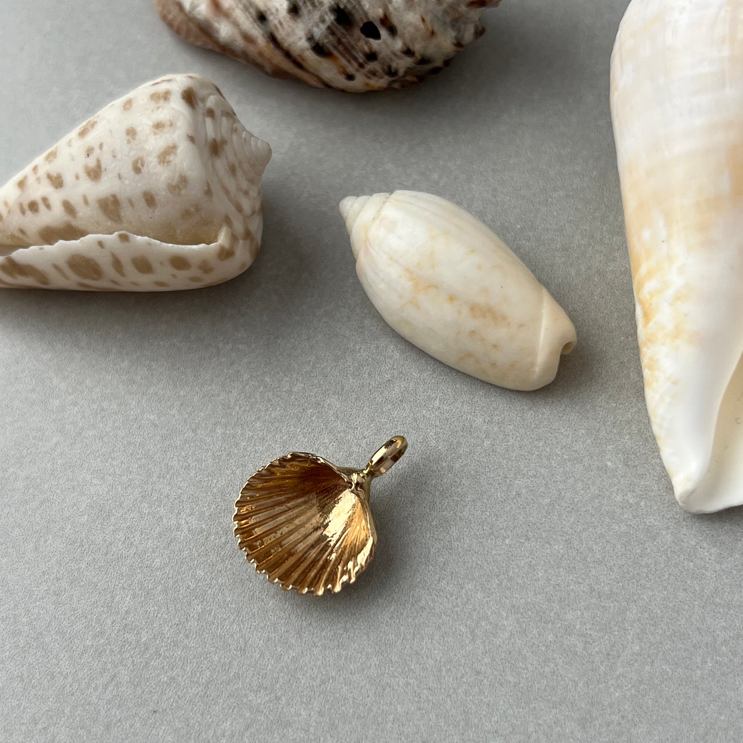 Vintage 14k Gold Clam Shell Charm