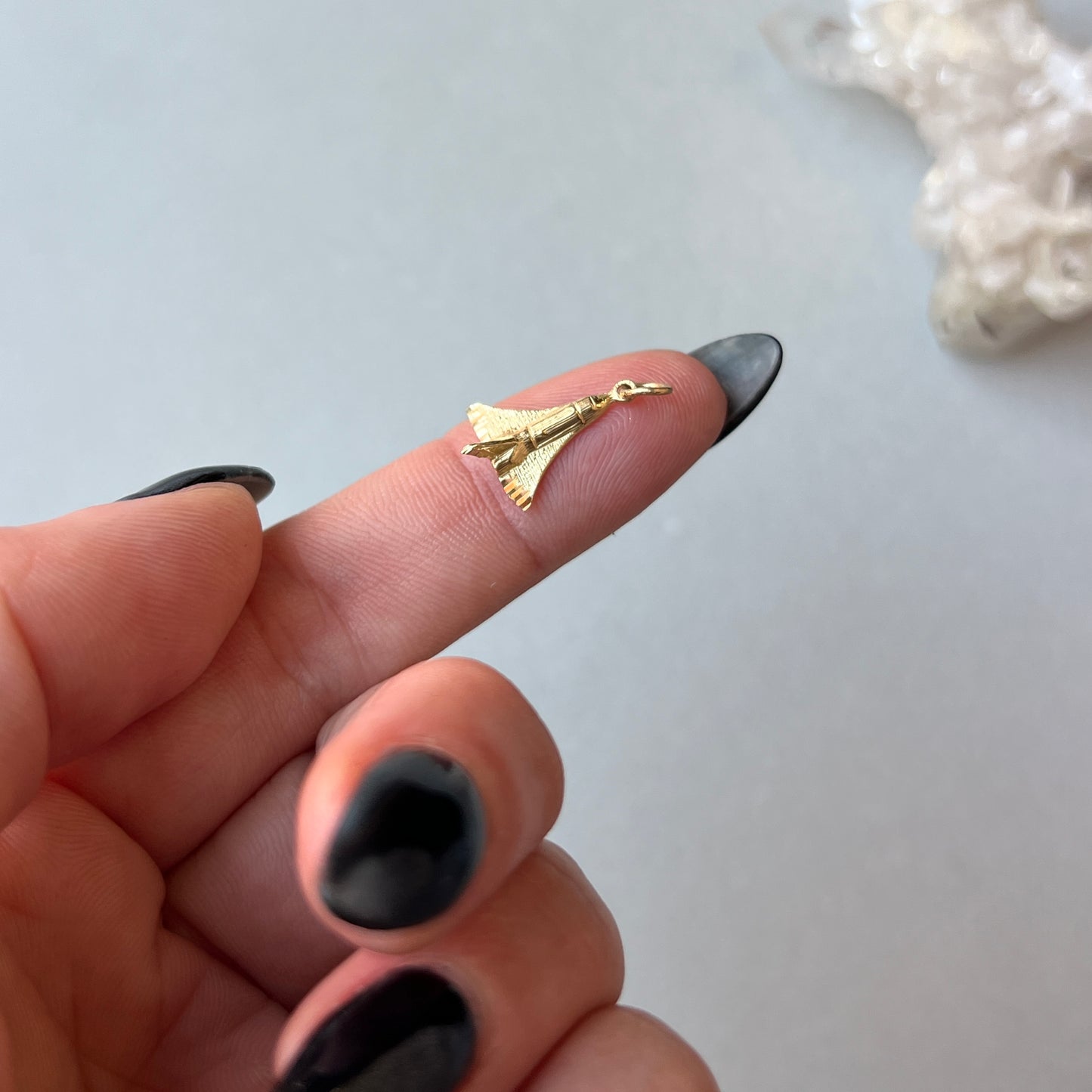 Estate 14k Gold Tiny Spaceship Charm