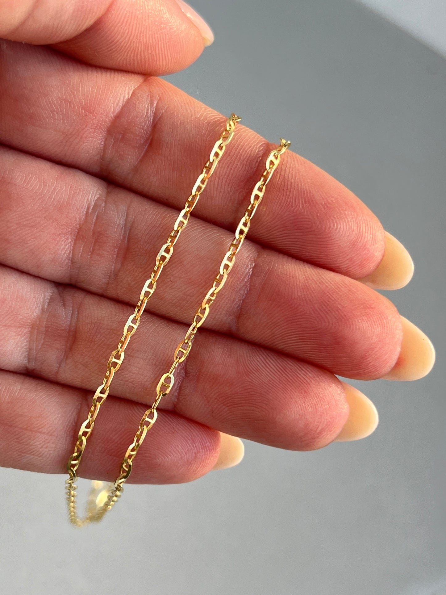 Vintage 14k Gold 20” Baby Anchor Link Chain