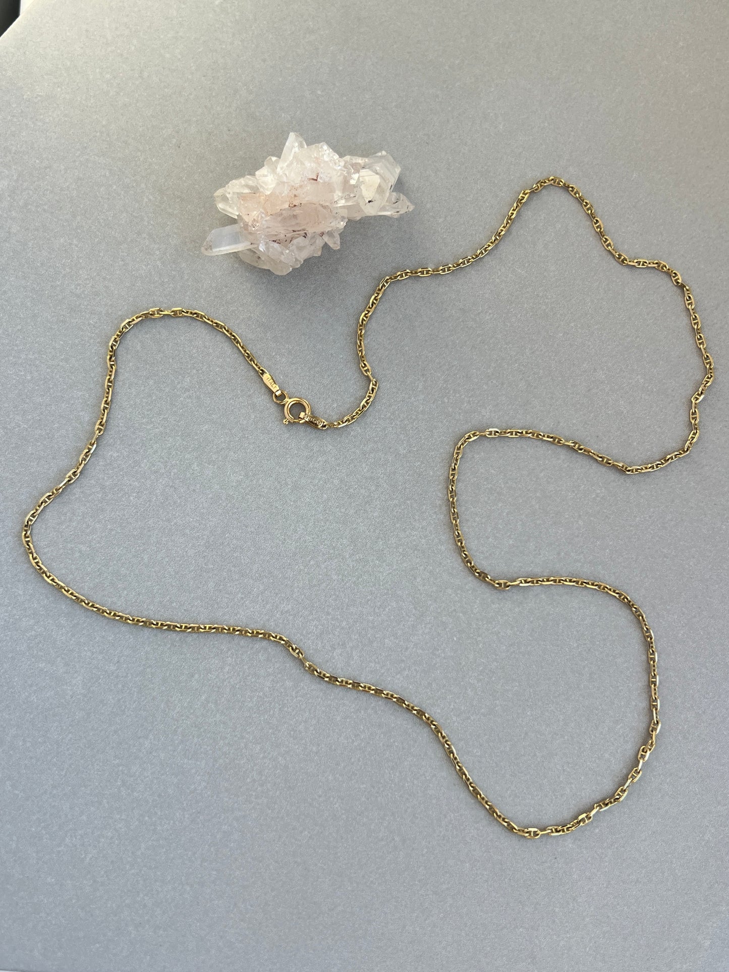 Vintage 14k Gold 23.75” Solid Anchor Link Chain