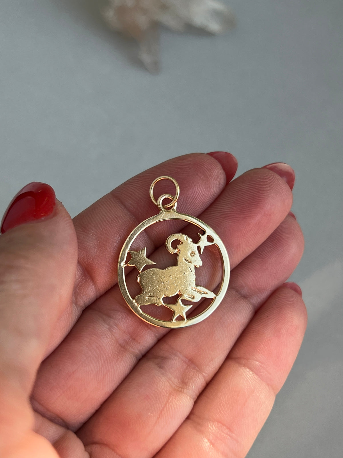 Vintage 14k Gold Celestial Aries Ram Zodiac Charm