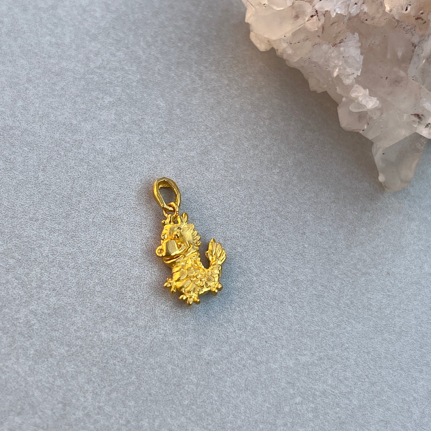 Vintage 24k Gold Lucky Dragon Charm