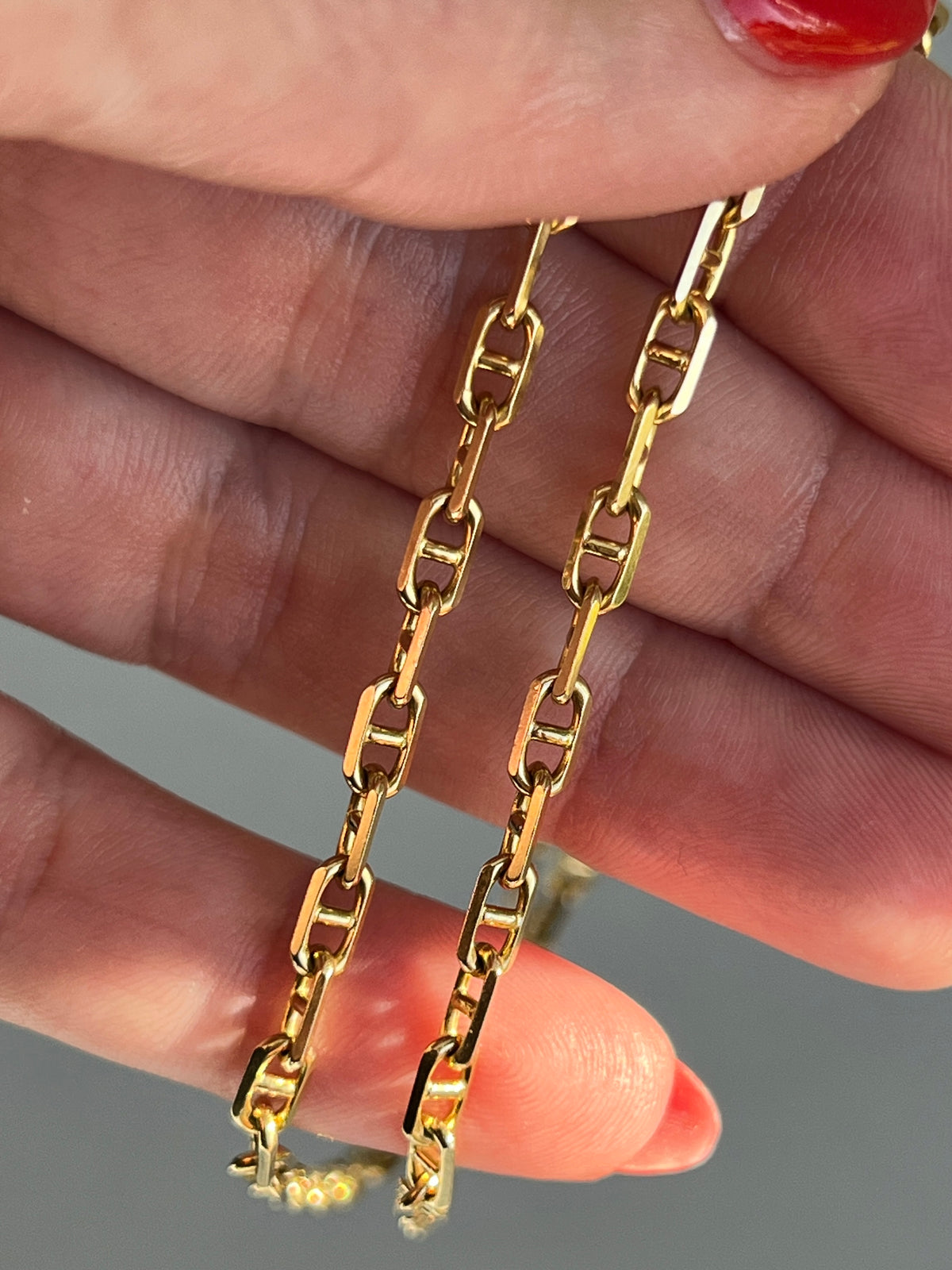 Vintage 14k Gold 18.5” Solid Anchor Link Chain