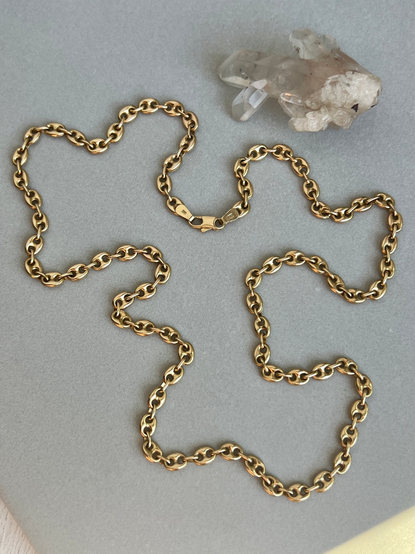Vintage 14k Gold 24” Puffy Mariner ‘Gucci’ Link Chain
