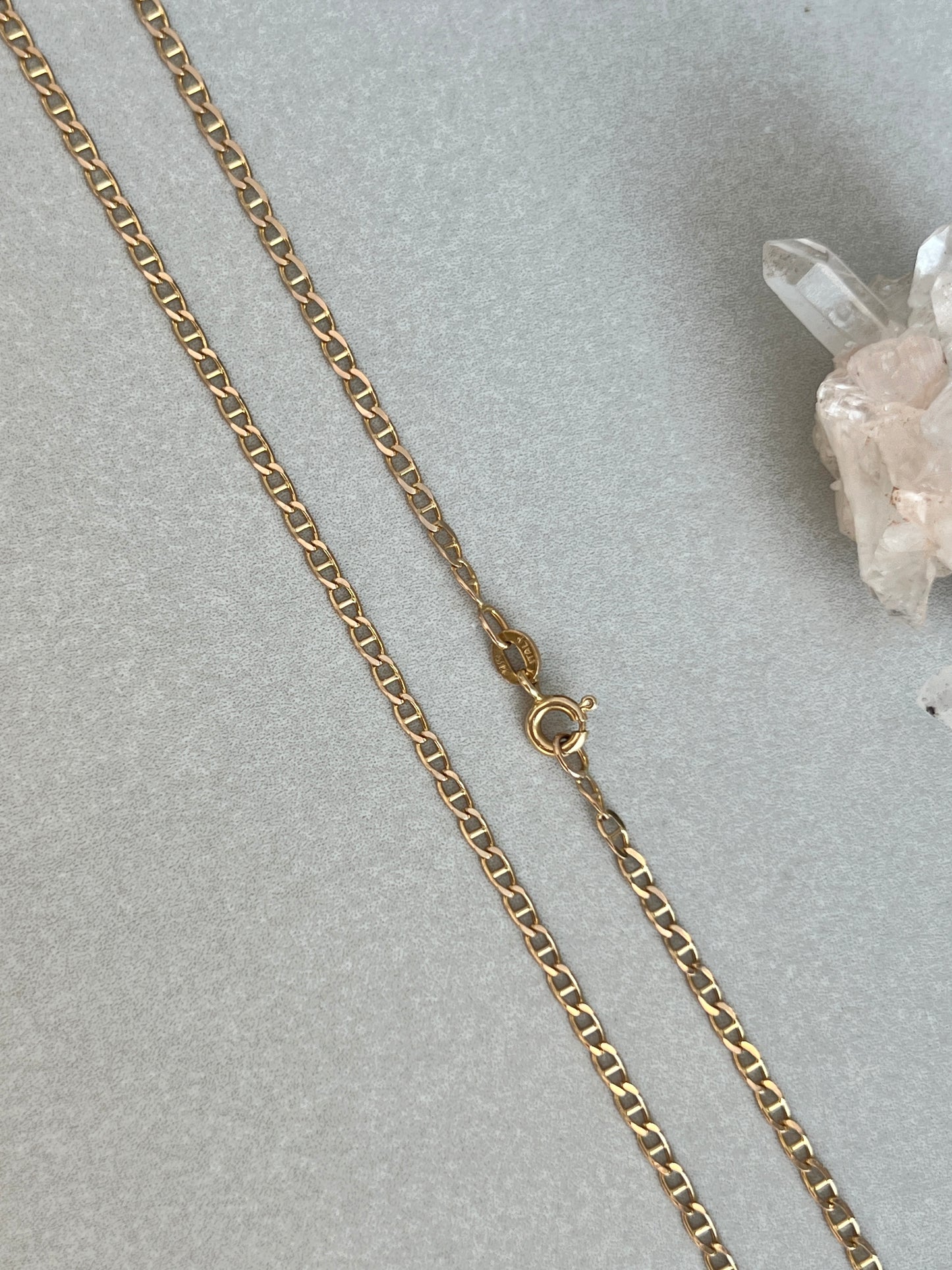 Vintage 14k Gold 24” Mariner Link Chain