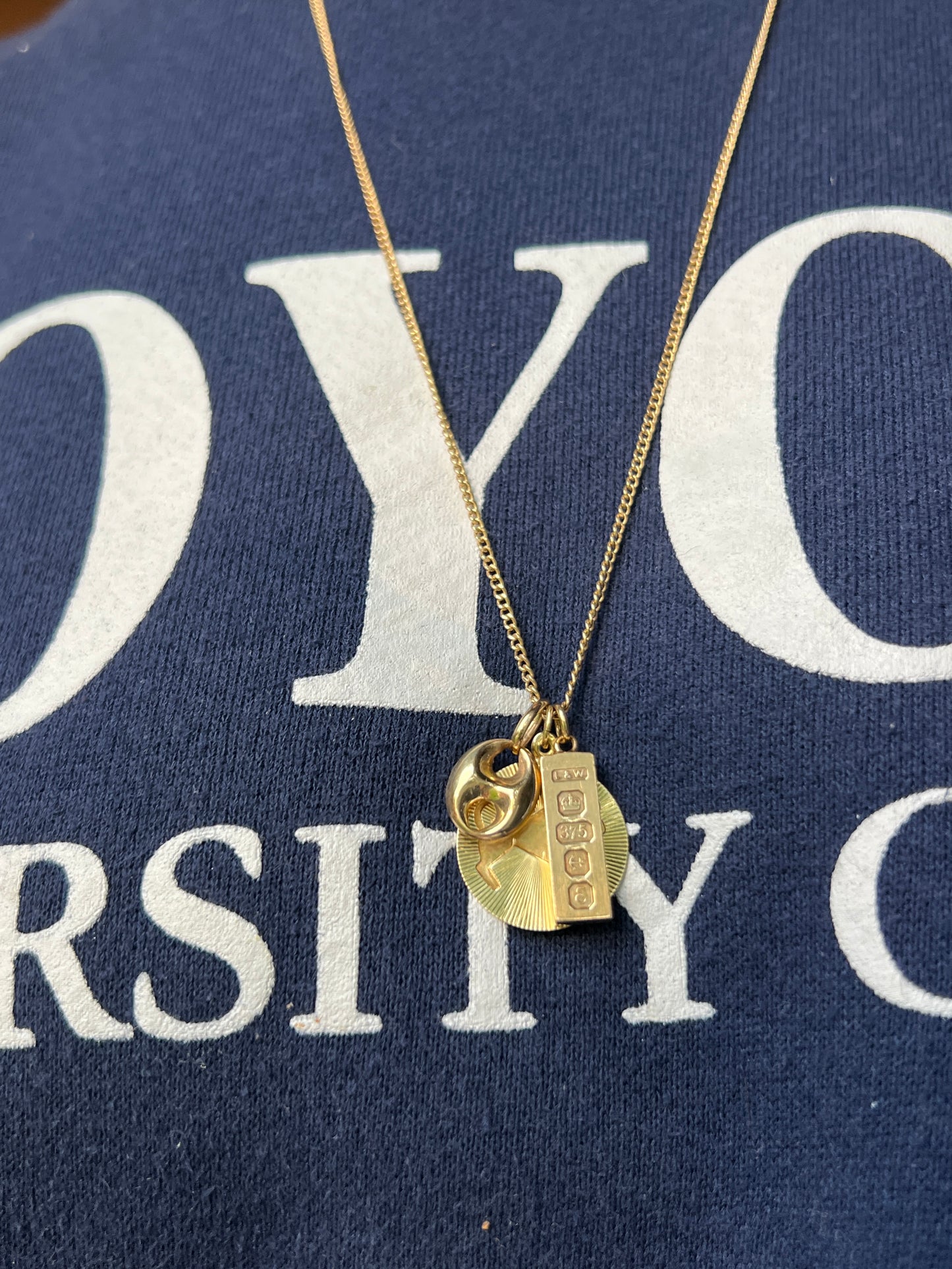 Vintage 14k Yellow Gold Puffy Mariner Link Charm