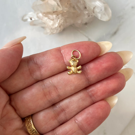 Vintage 14k Gold Tiny Teddy Bear Charm