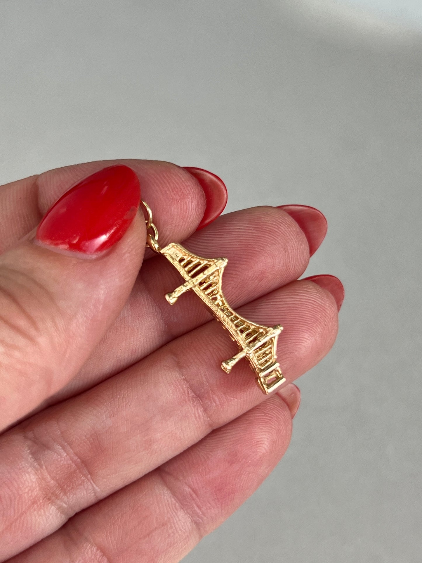 Vintage 14k Gold California Golden Gate Bridge Charm