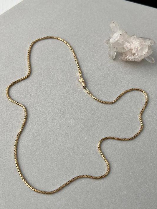 Vintage 14k Gold 17.75” Rounded Box Link Chain