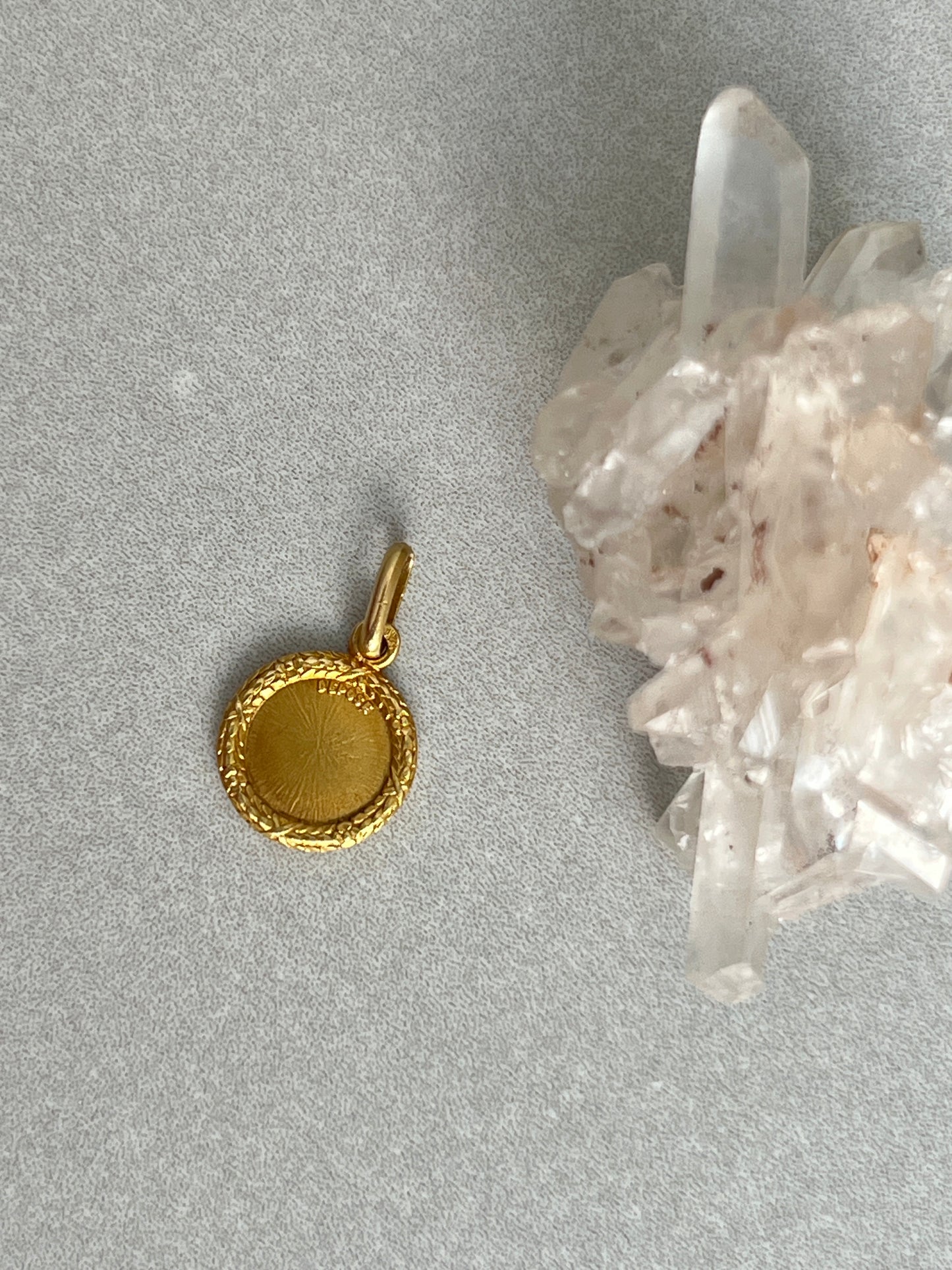 Vintage 18k Gold Diamond and Ruby ‘Qu’hier - Que Demain’ French Love Token - XS