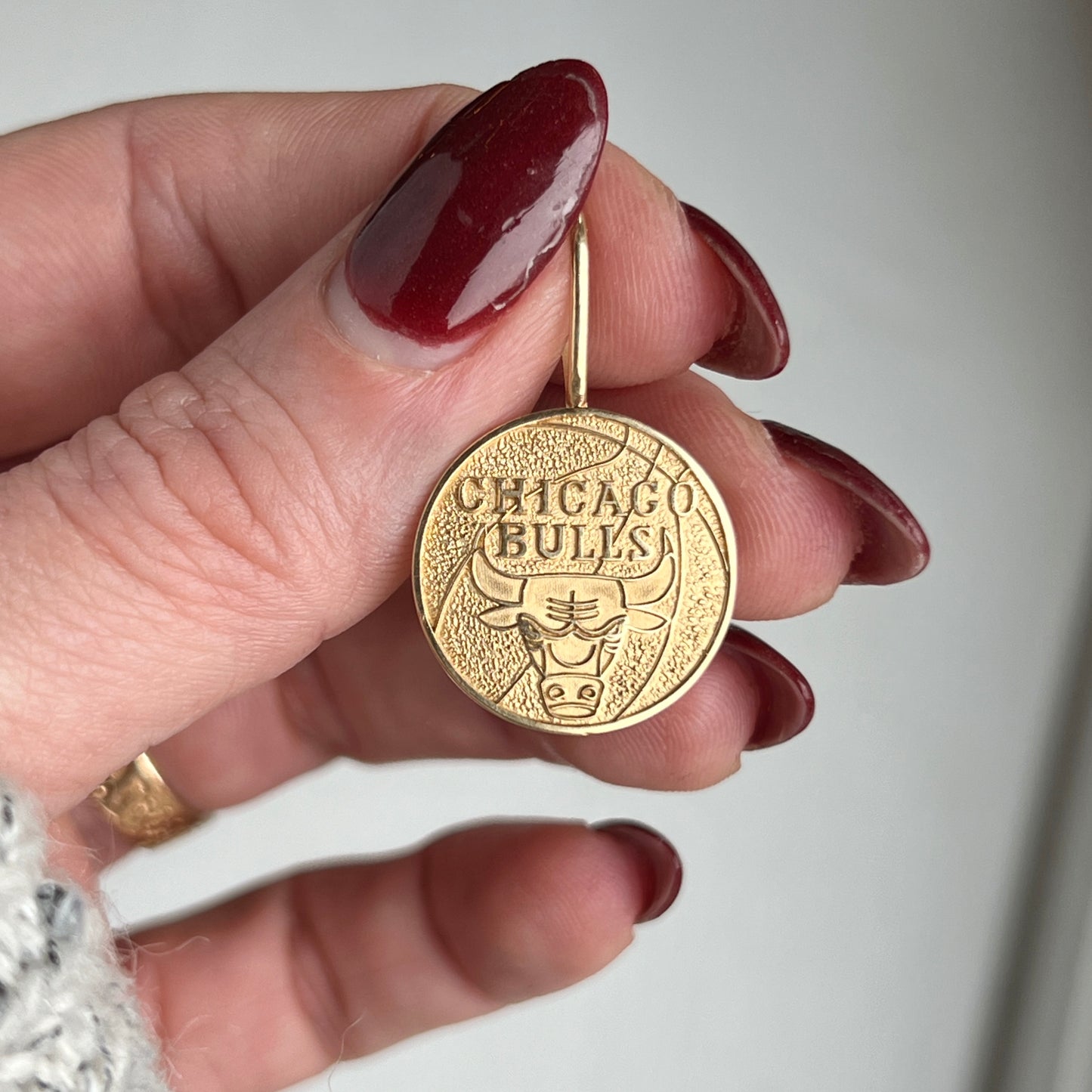 Vintage 14k Gold Chicago Bulls Basketball Pendant Charm