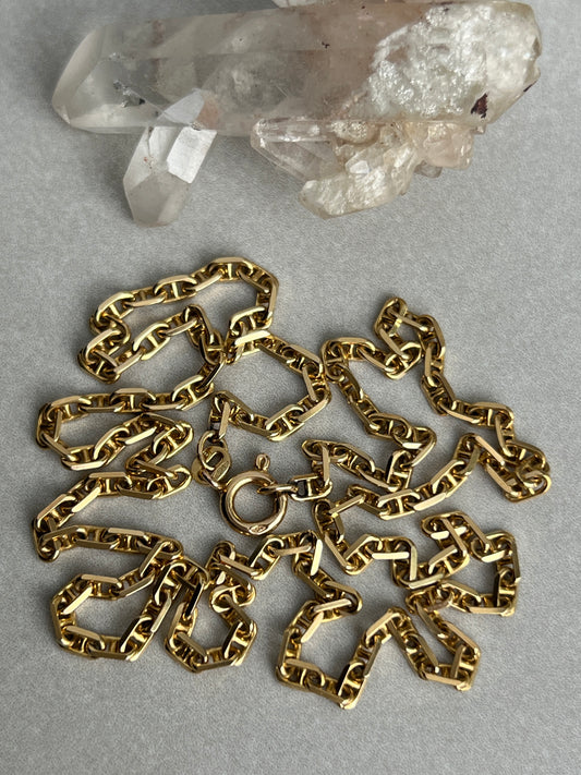 Vintage 14k Gold 21” Solid Anchor Link Chain