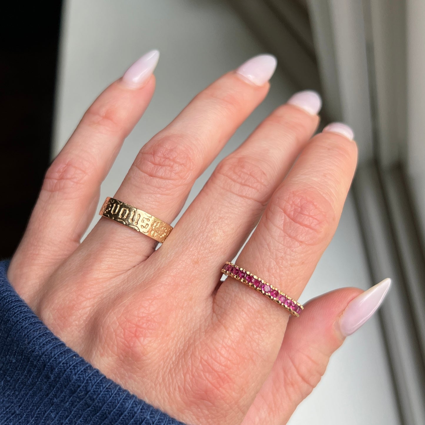 Vintage 14k Yellow Gold Ruby Eternity Band