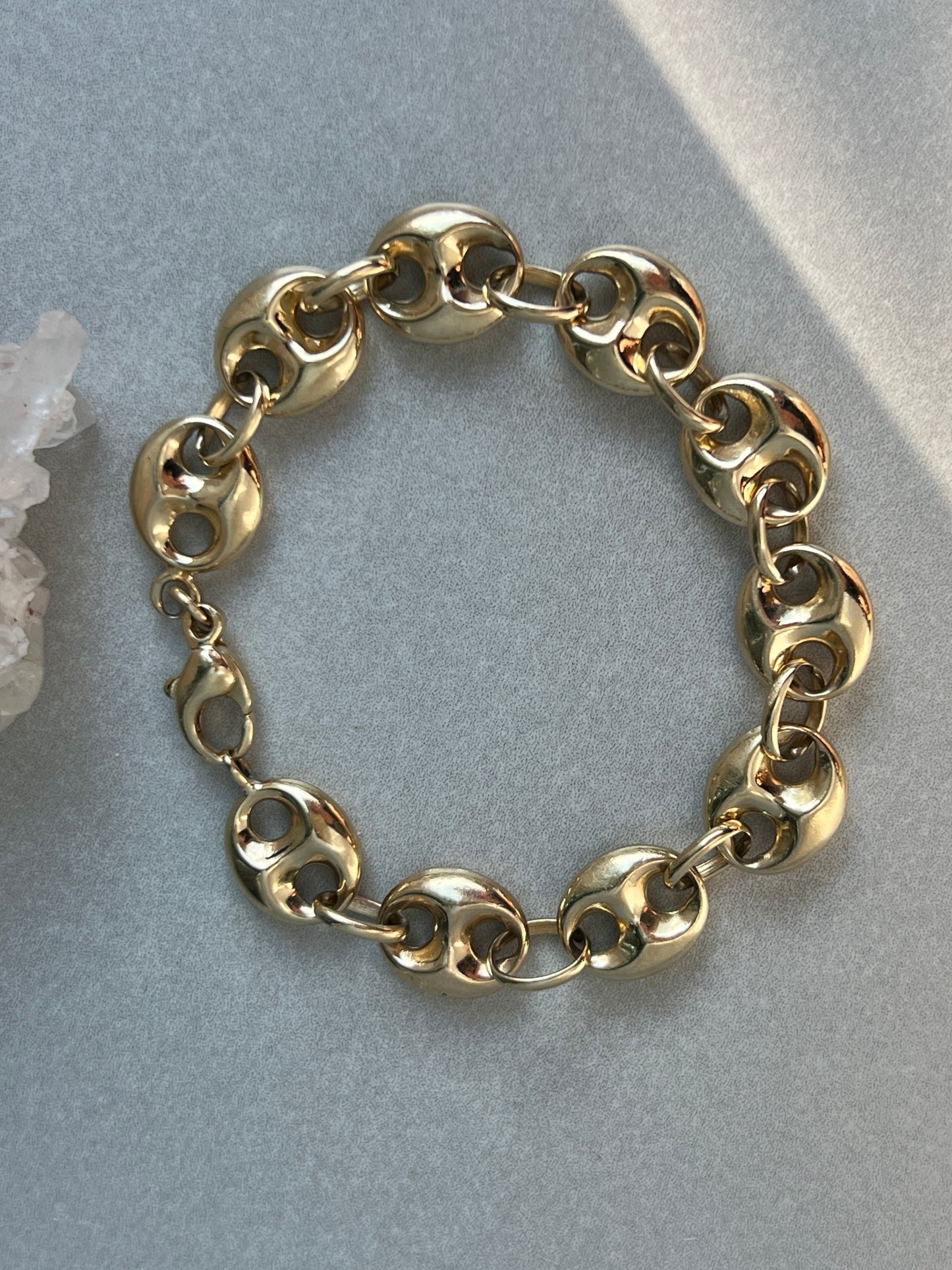 Vintage 14k Gold Puffy ‘Gucci’ Mariner Link Bracelet