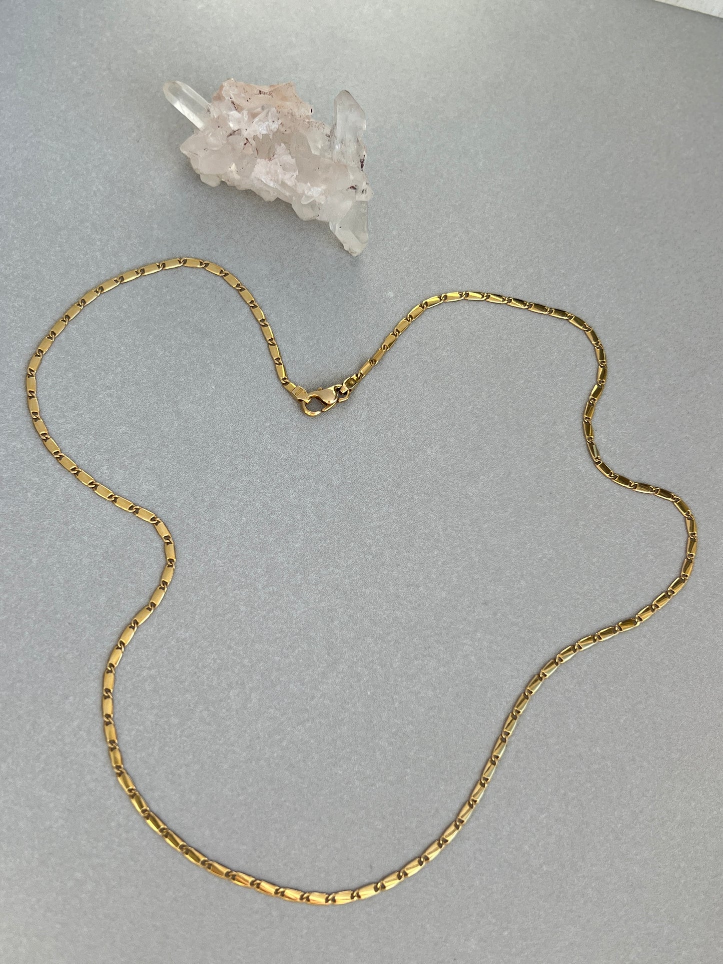 Vintage 14k Gold 18” Unique Anchor Bar Link Chain Necklace