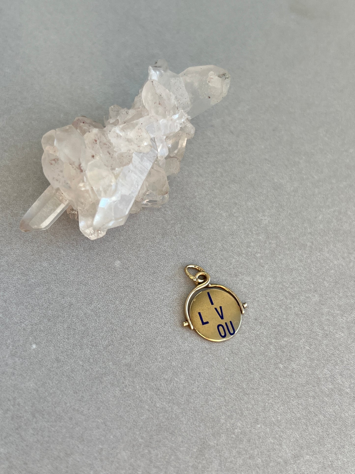 Vintage 14k Gold Articulated ‘I Love You’ Spinner Charm