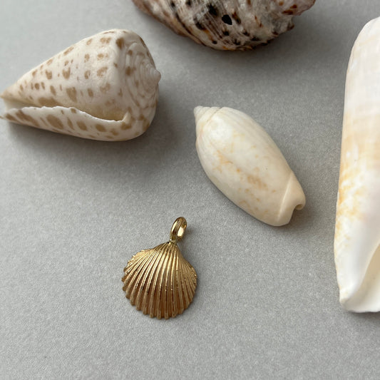 Vintage 14k Gold Clam Shell Charm