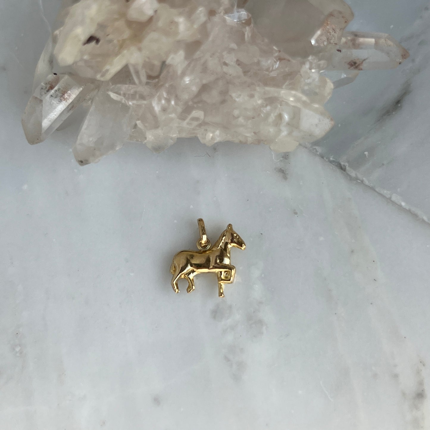 Vintage 14k Gold Puffy Horse Charm