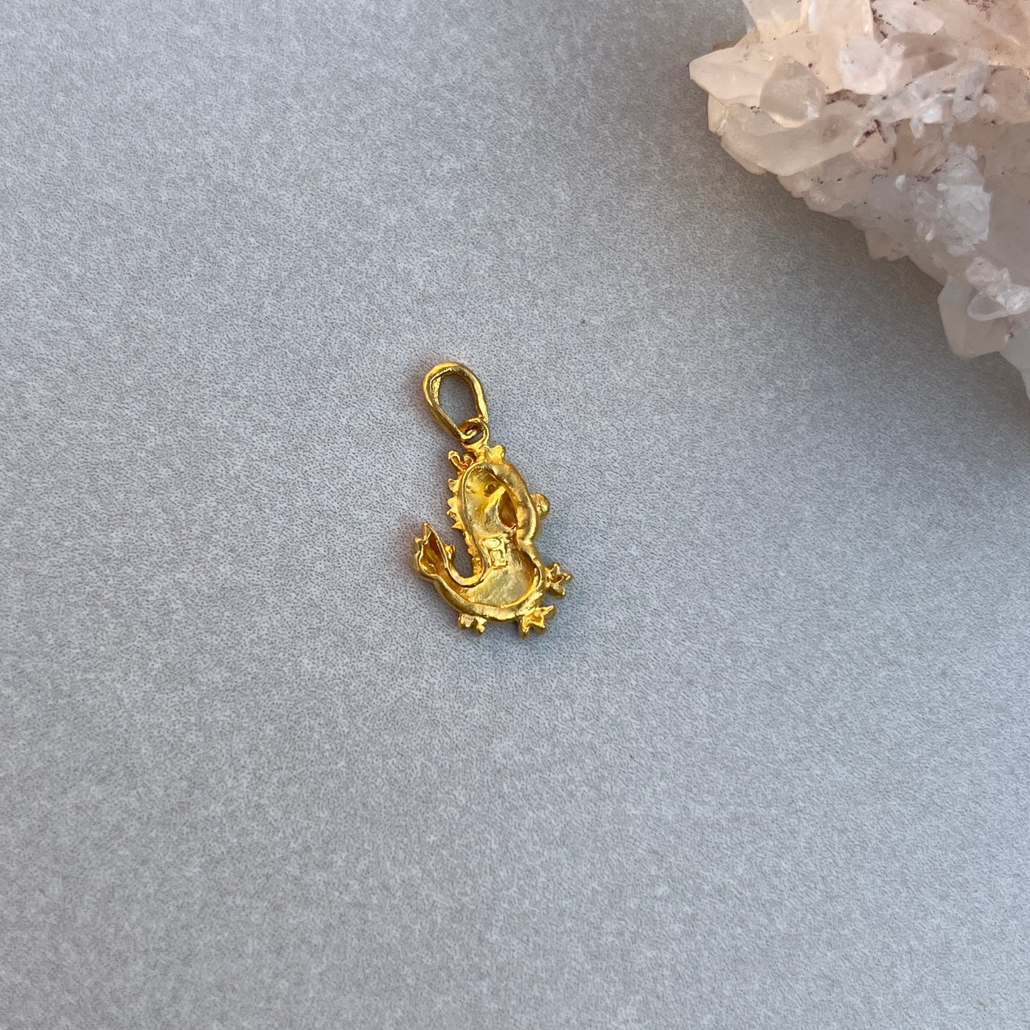 Vintage 24k Gold Lucky Dragon Charm