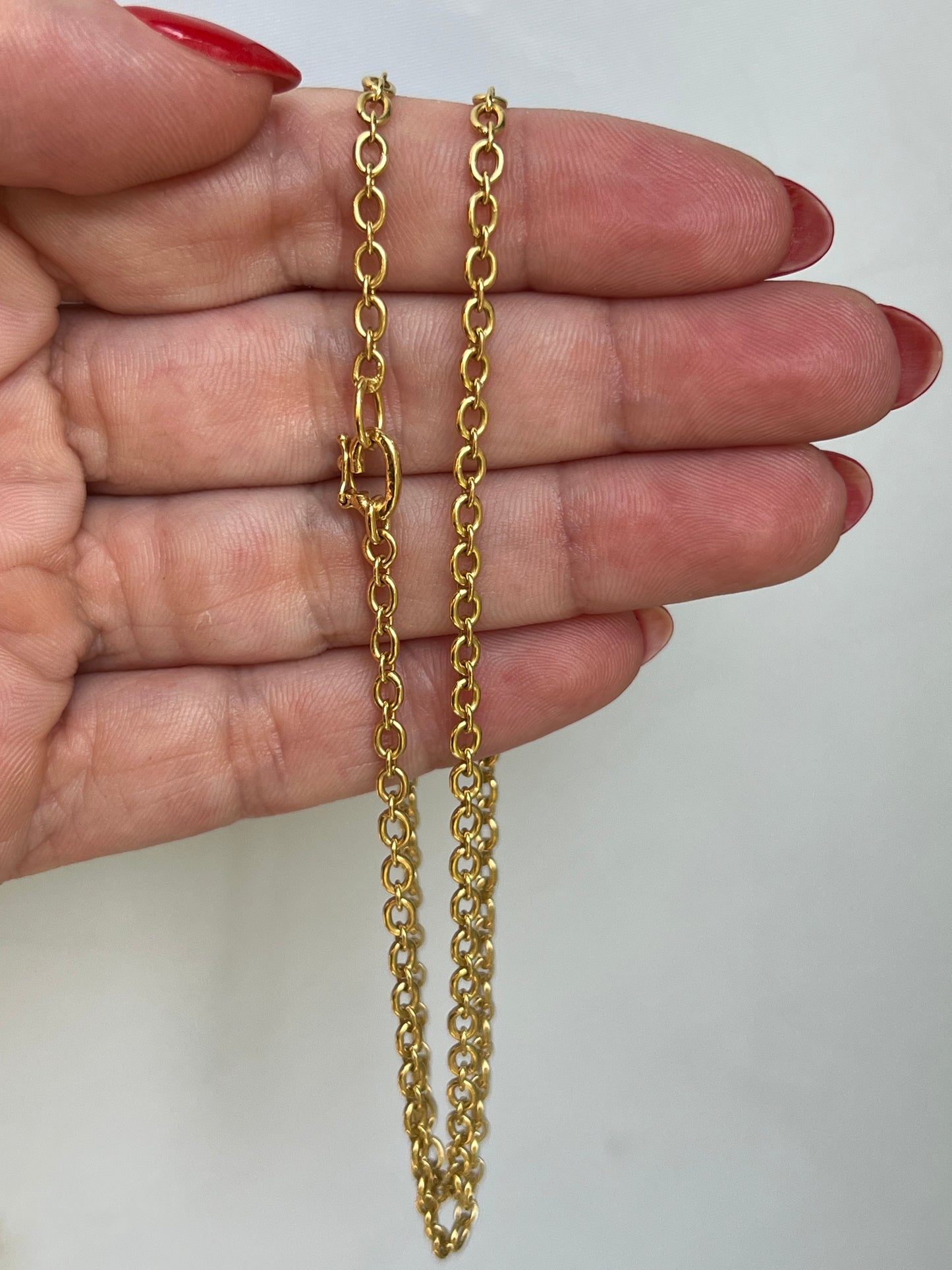 Vintage 18k Gold 18” Solid Cable Link Chain
