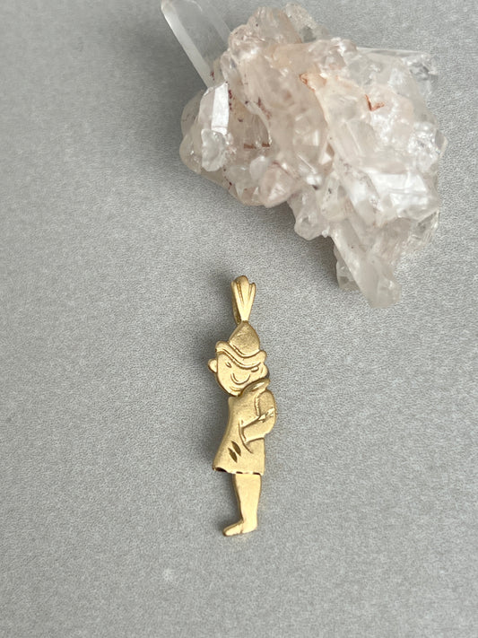 Vintage 14k Gold Articulated Flashing Man Charm