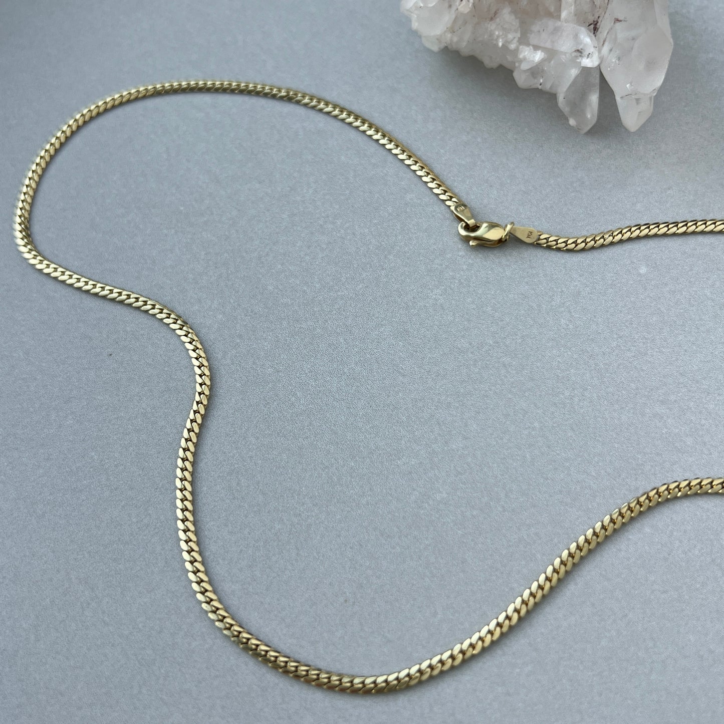 Vintage 14k Gold 18” Slinky Curb Link Chain