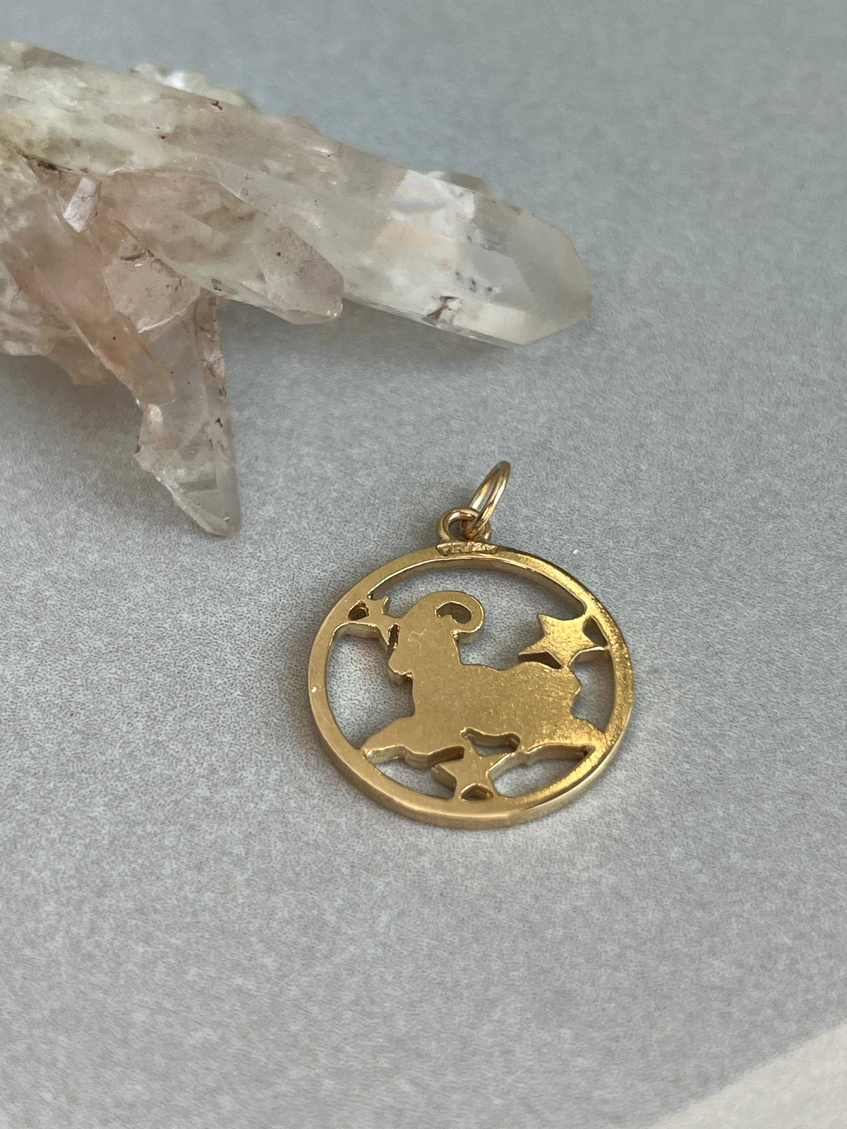 Vintage 14k Gold Celestial Aries Ram Zodiac Charm