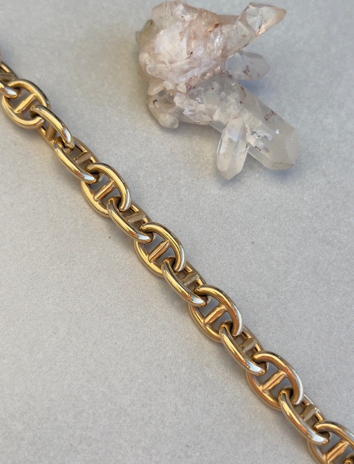 Vintage 14k Gold XL Puffy Anchor Link Bracelet