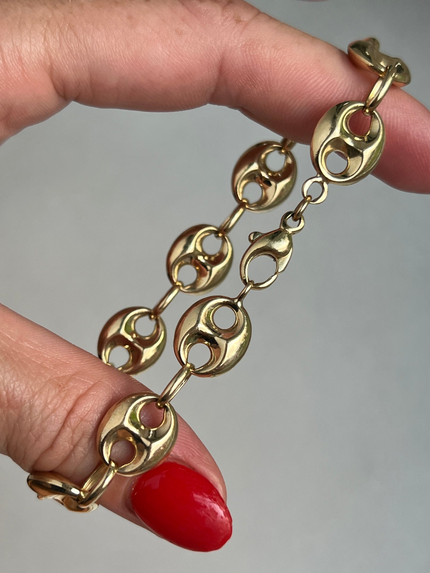 Vintage 14k Gold Puffy ‘Gucci’ Mariner Link Bracelet