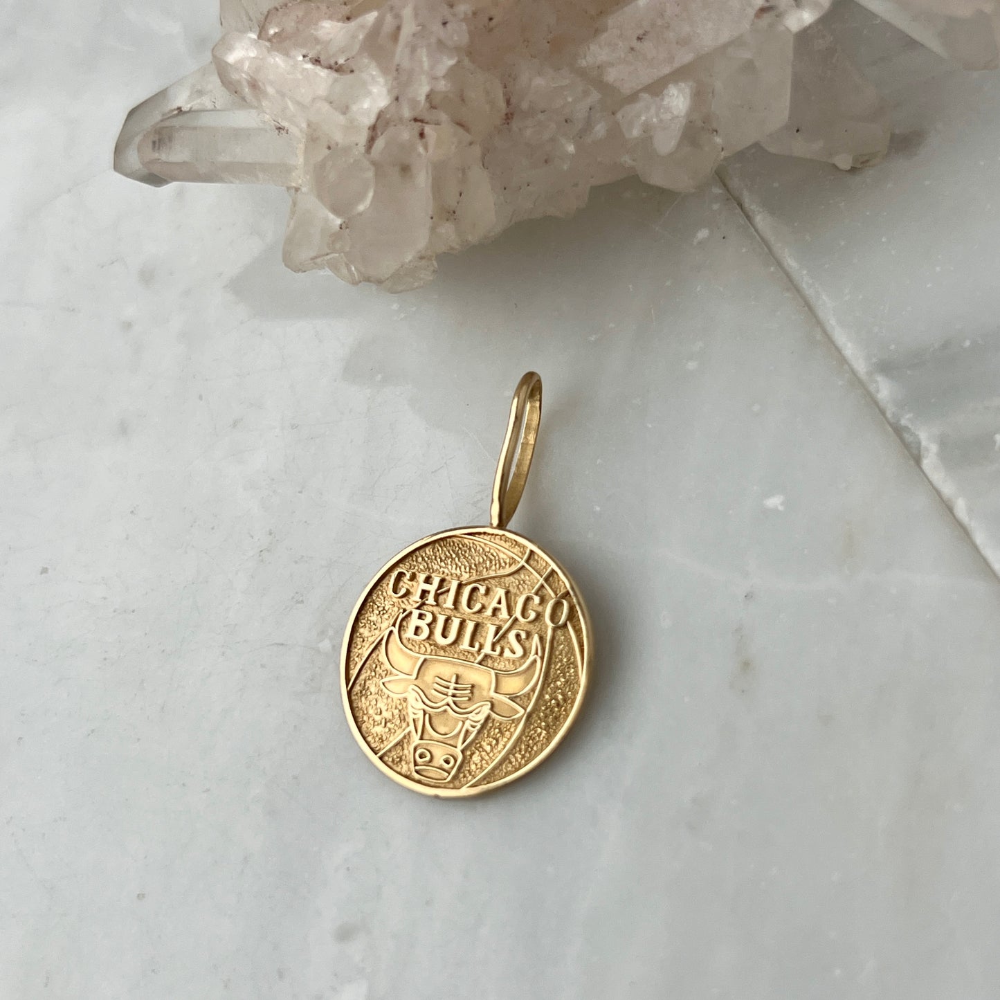 Vintage 14k Gold Chicago Bulls Basketball Pendant Charm