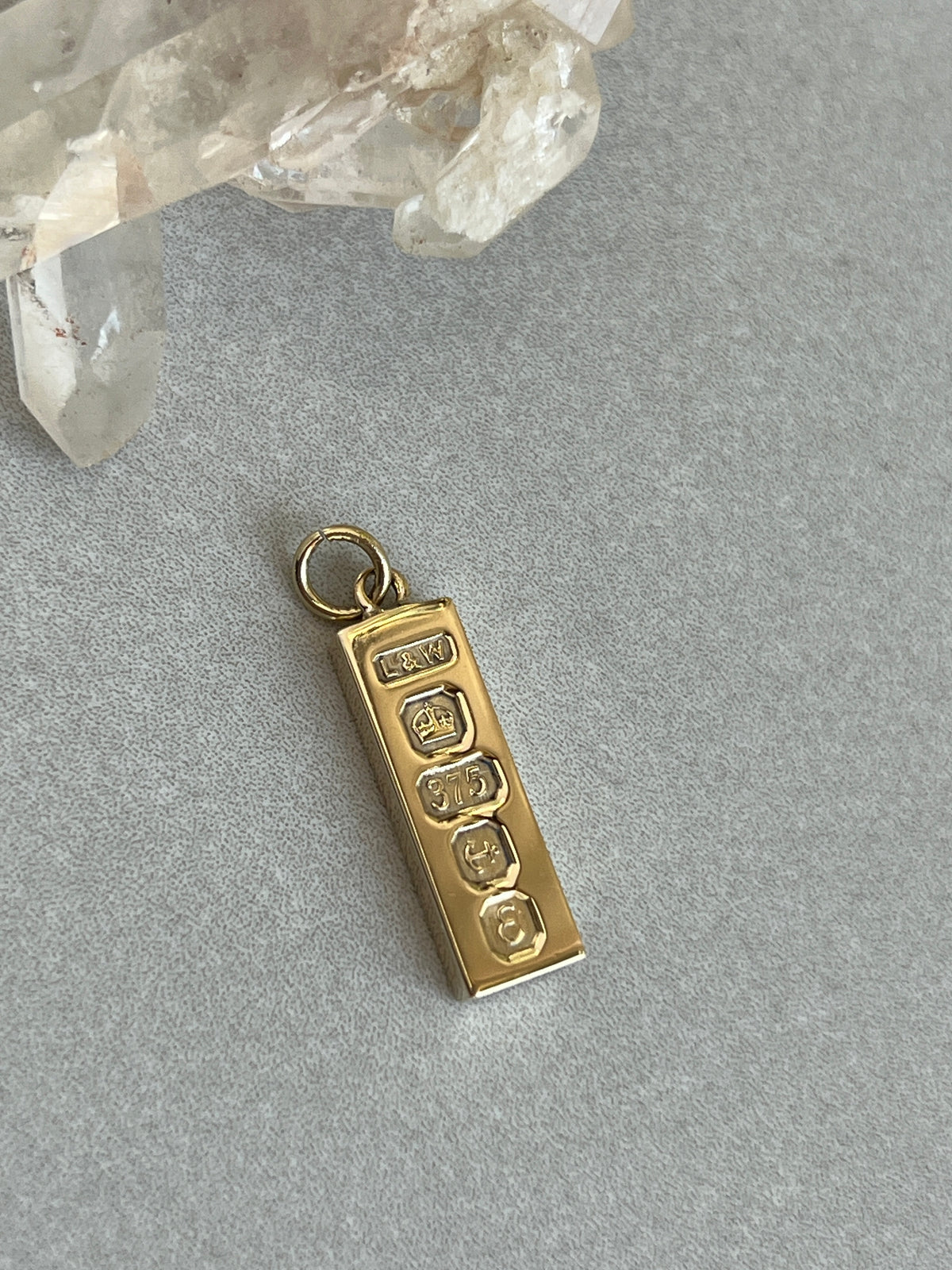 Vintage 9k Gold Ingot Bar Charm
