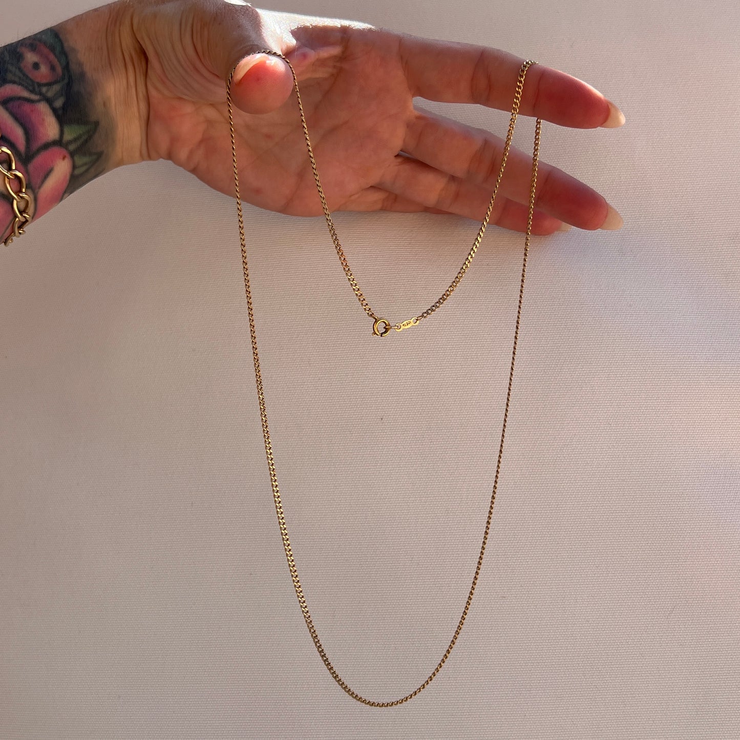 Vintage 14k Gold 25” Curb Link Chain