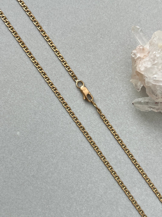 Vintage 14k Gold 20.5” Mariner Link Chain Necklace