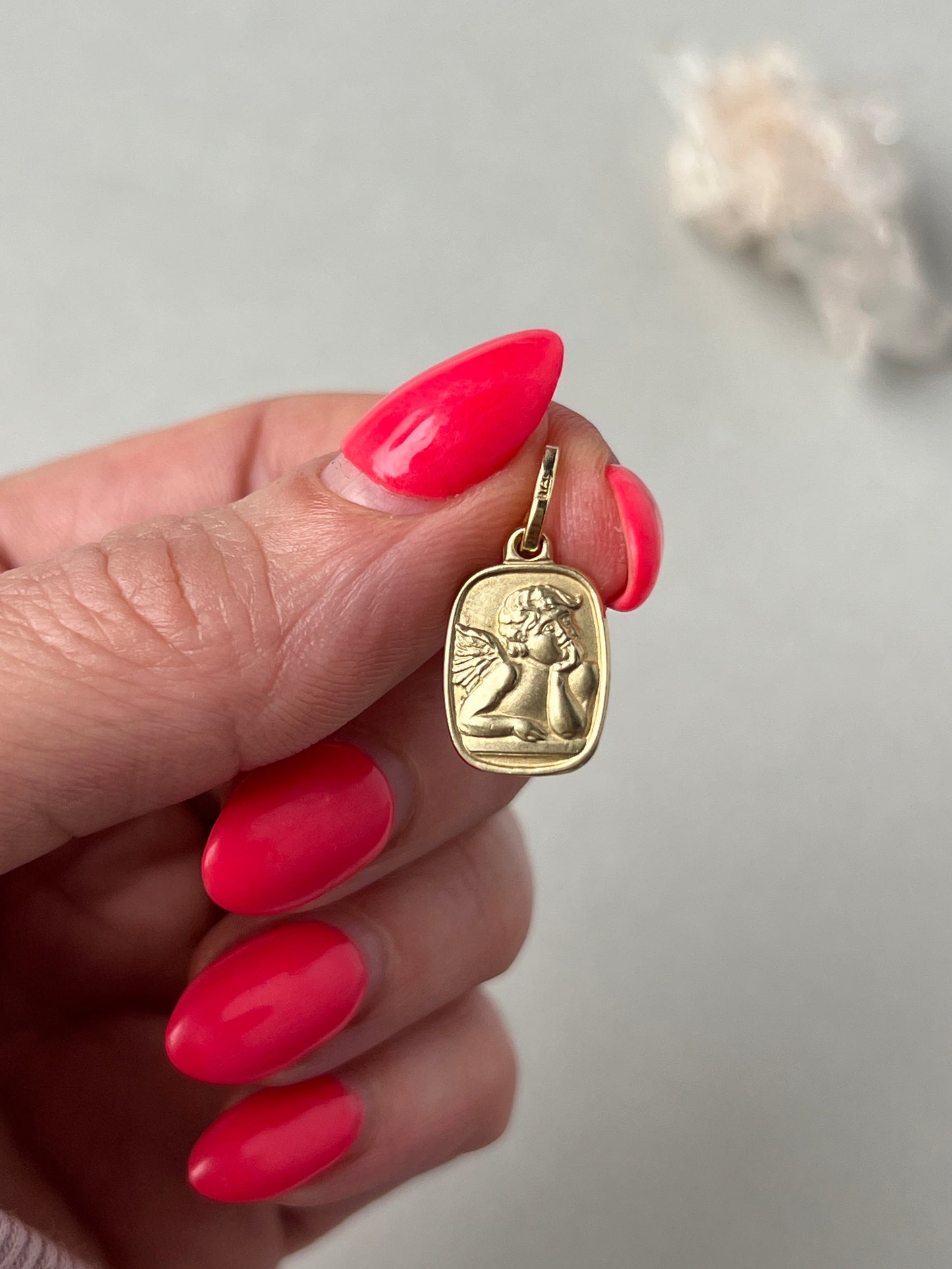 Vintage 14k Gold Cherub Charm