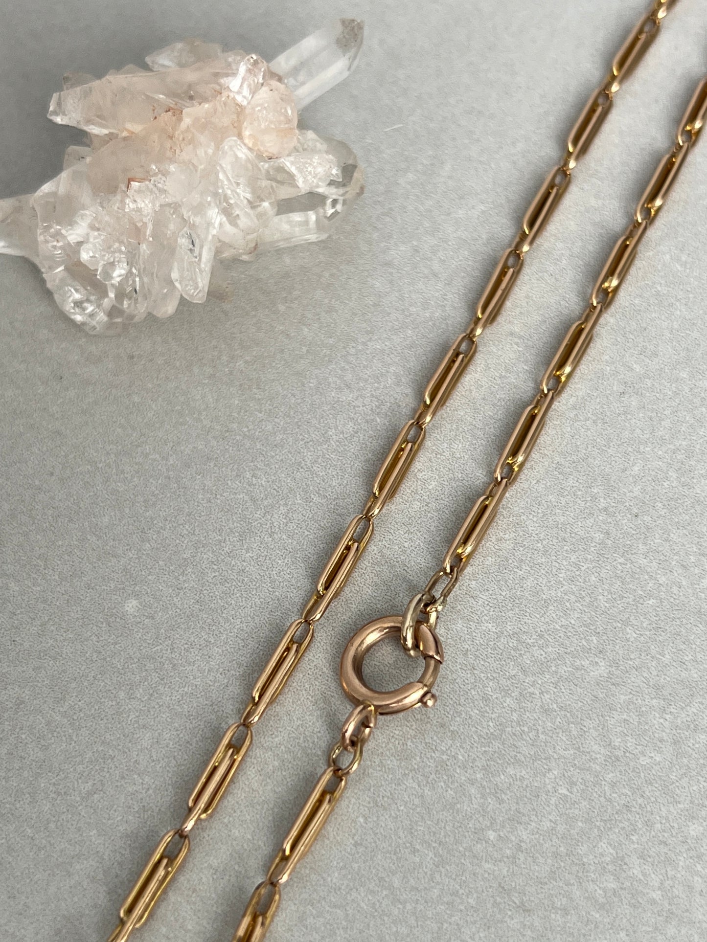 Antique 15ct Gold 20” Paperclip Link Watch Chain Necklace
