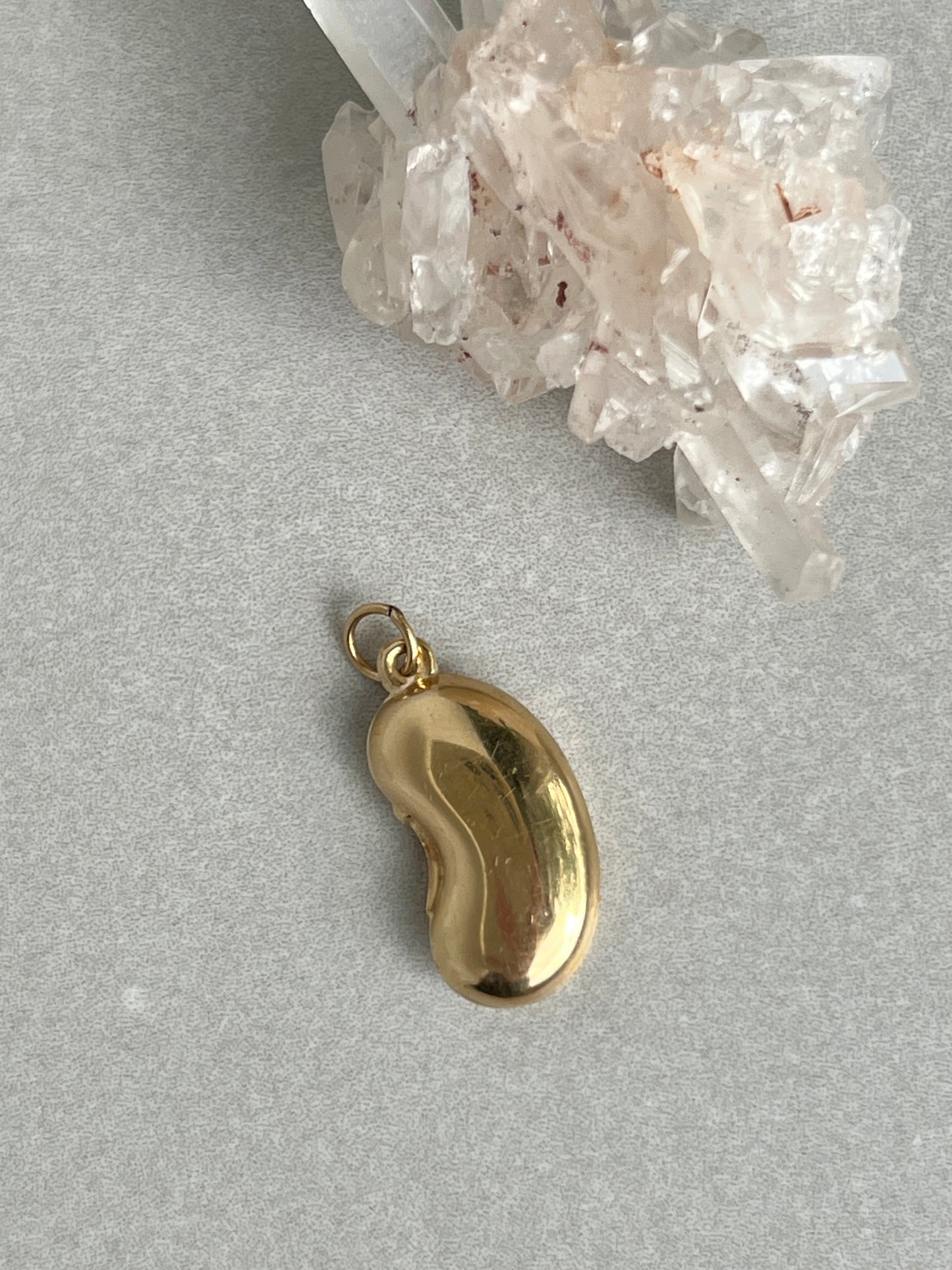 Vintage 9k Gold Puffy Lucky Bean Charm