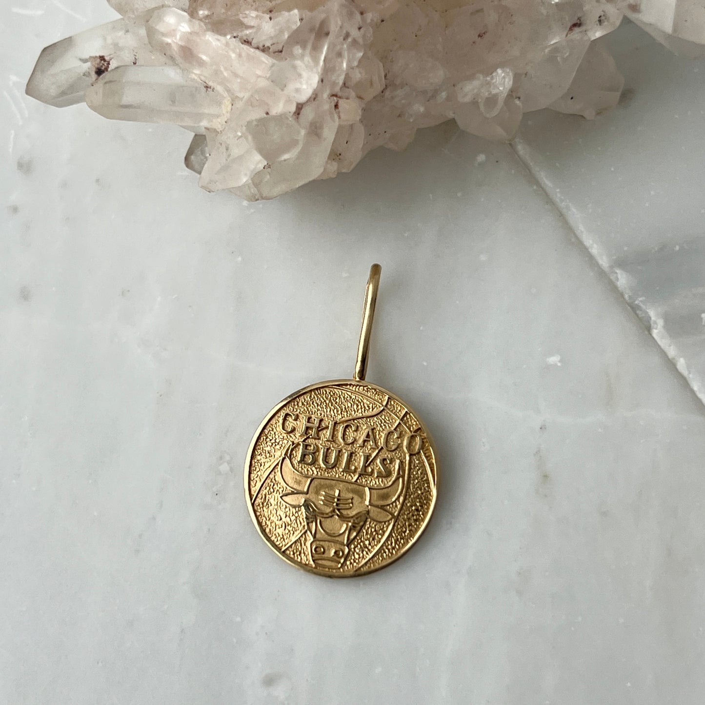 Vintage 14k Gold Chicago Bulls Basketball Pendant Charm