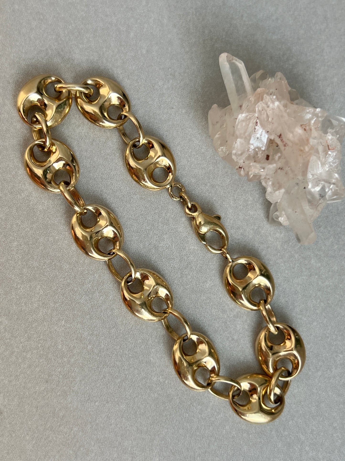 Vintage 14k Gold Puffy ‘Gucci’ Mariner Link Bracelet