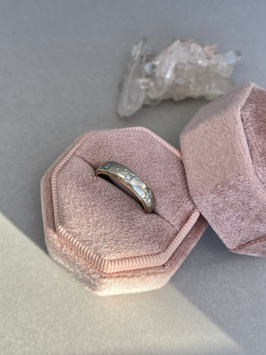 Vintage 14k Gold Star-Set Diamond Eternity Ring