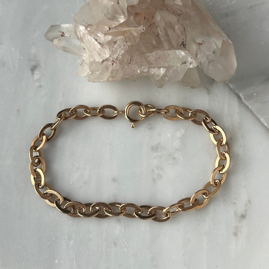 Vintage 14k Gold Oval Link Bracelet