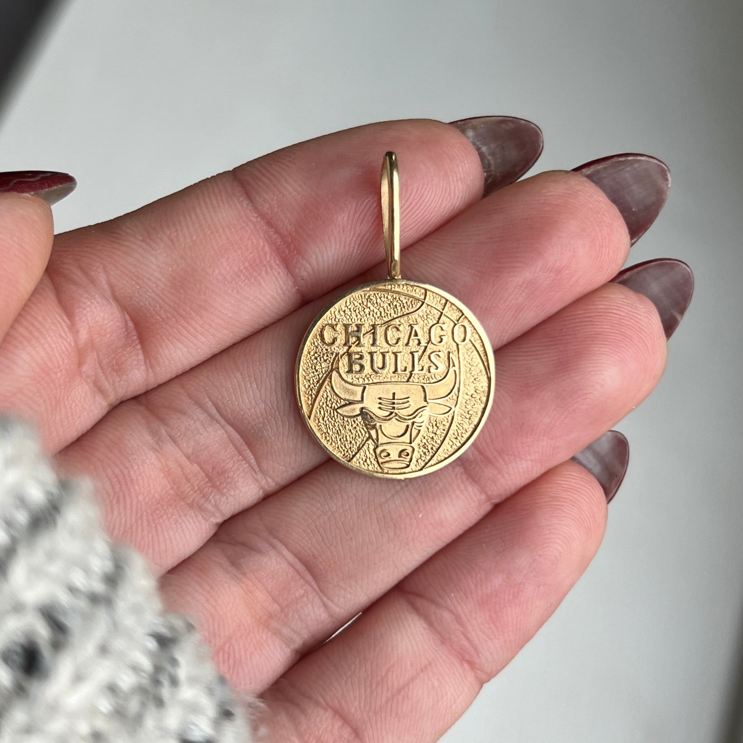 Vintage 14k Gold Chicago Bulls Basketball Pendant Charm