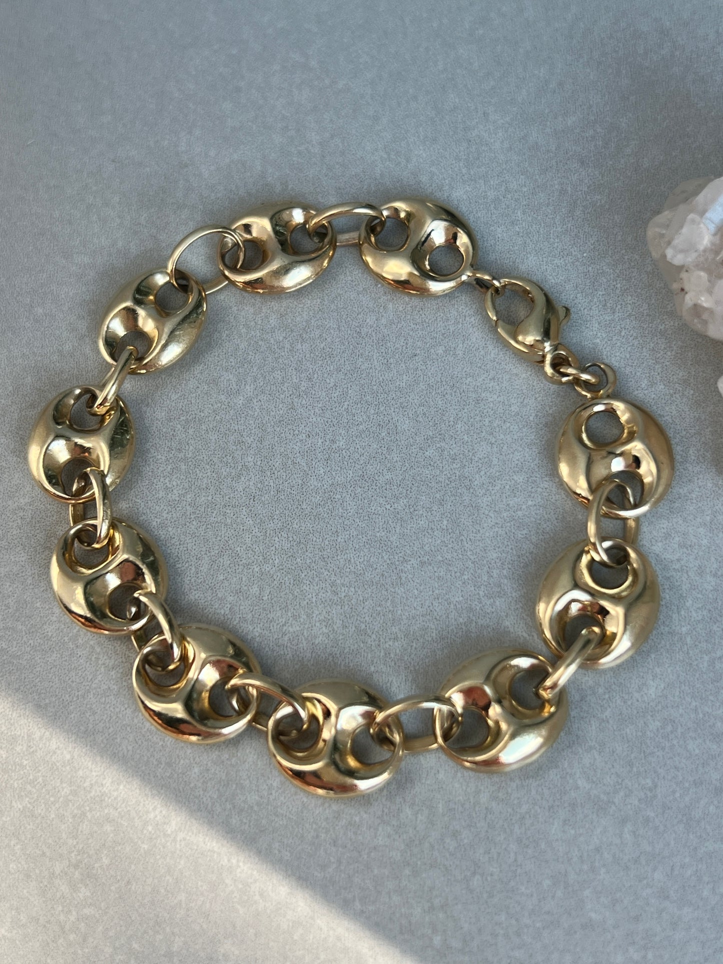 Vintage 14k Gold Puffy ‘Gucci’ Mariner Link Bracelet