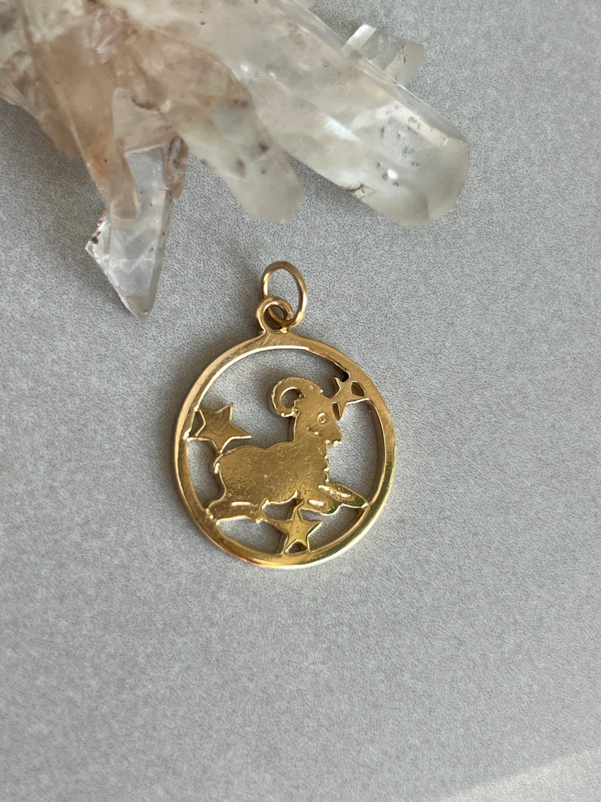 Vintage 14k Gold Celestial Aries Ram Zodiac Charm