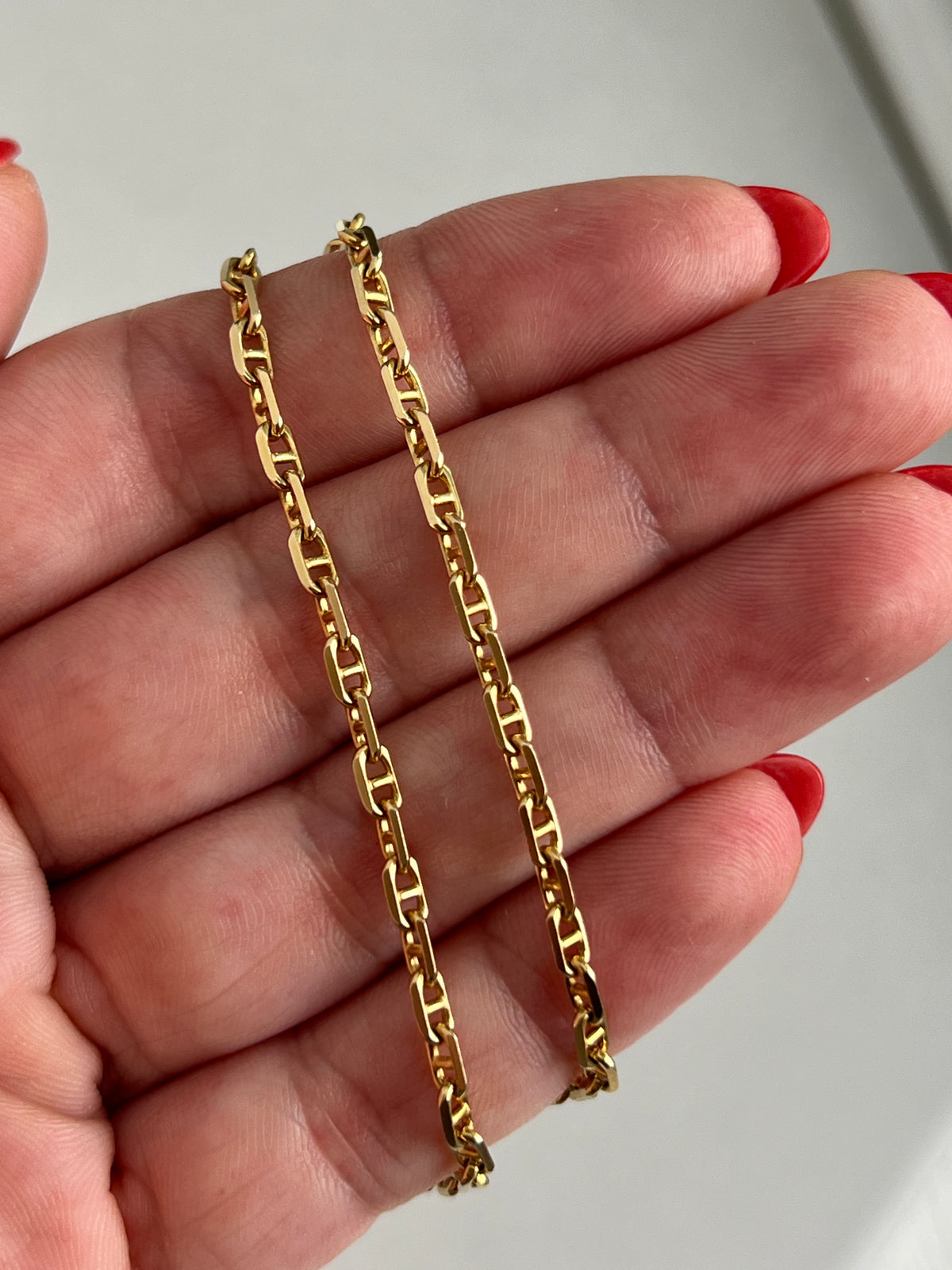 Vintage 14k Gold 21” Solid Anchor Link Chain